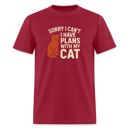 Plans with my Cat T-Shirt - dark red