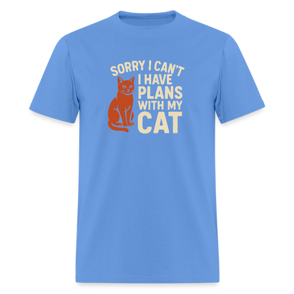Plans with my Cat T-Shirt - carolina blue