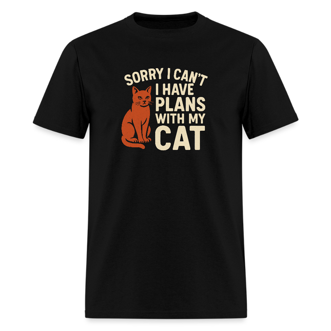 Plans with my Cat T-Shirt - black