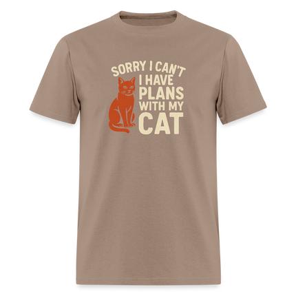 Plans with my Cat T-Shirt - brown savana