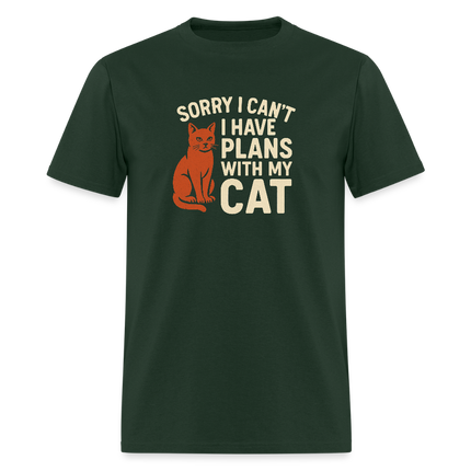 Plans with my Cat T-Shirt - forest green