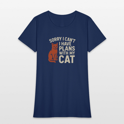 I have Plans with my Cat Ladies Cut T-Shirt -  blue dusk
