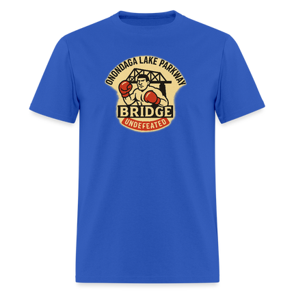 Onondaga Lake Parkway Bridge Undefeated T-Shirt - royal blue