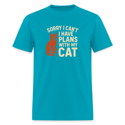 Plans with my Cat T-Shirt - turquoise