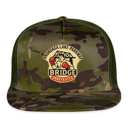 Onondaga Lake Parkway Bridge Undefeated Trucker Hat - MultiCam\green
