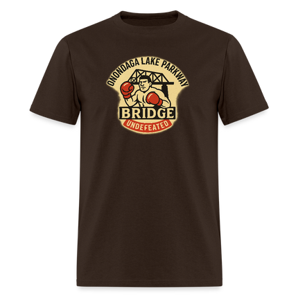 Onondaga Lake Parkway Bridge Undefeated T-Shirt - brown
